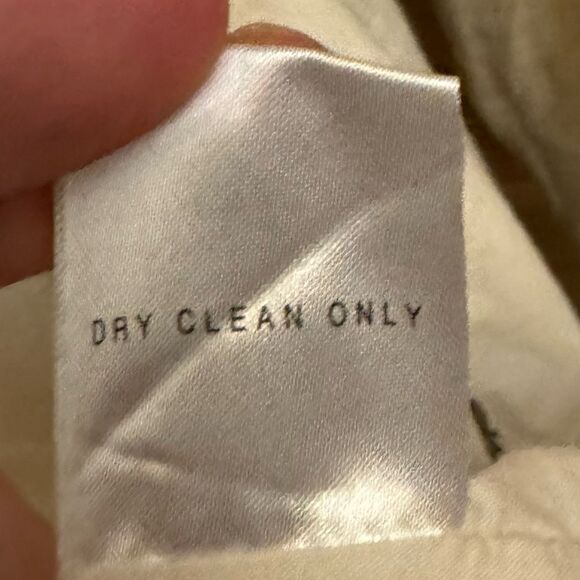 AllSaints Size 8 100% Linen Harlequin Button Front Trench Coat Lagenlook - Picture 15 of 15